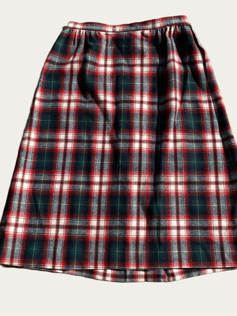 Pendleton Vintage Wool Plaid Midi Skirt Red & Black Tartan Preppy 1980’s